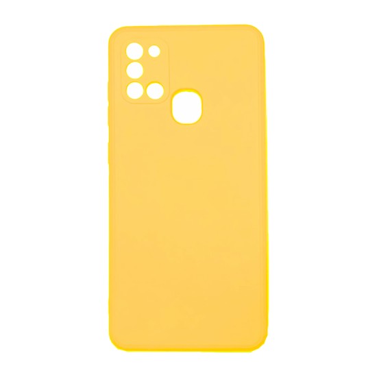 Funda de Silicona con Marco de Cámara para Samsung Galaxy A21s Amarillo Funda de Silicona con Marco de Cámara para Samsung Galaxy A21s Amarillo